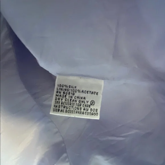 Albert Nipon Silk Tailored Blazer | Silver Lavender | Size 10P - Picture 9 of 12